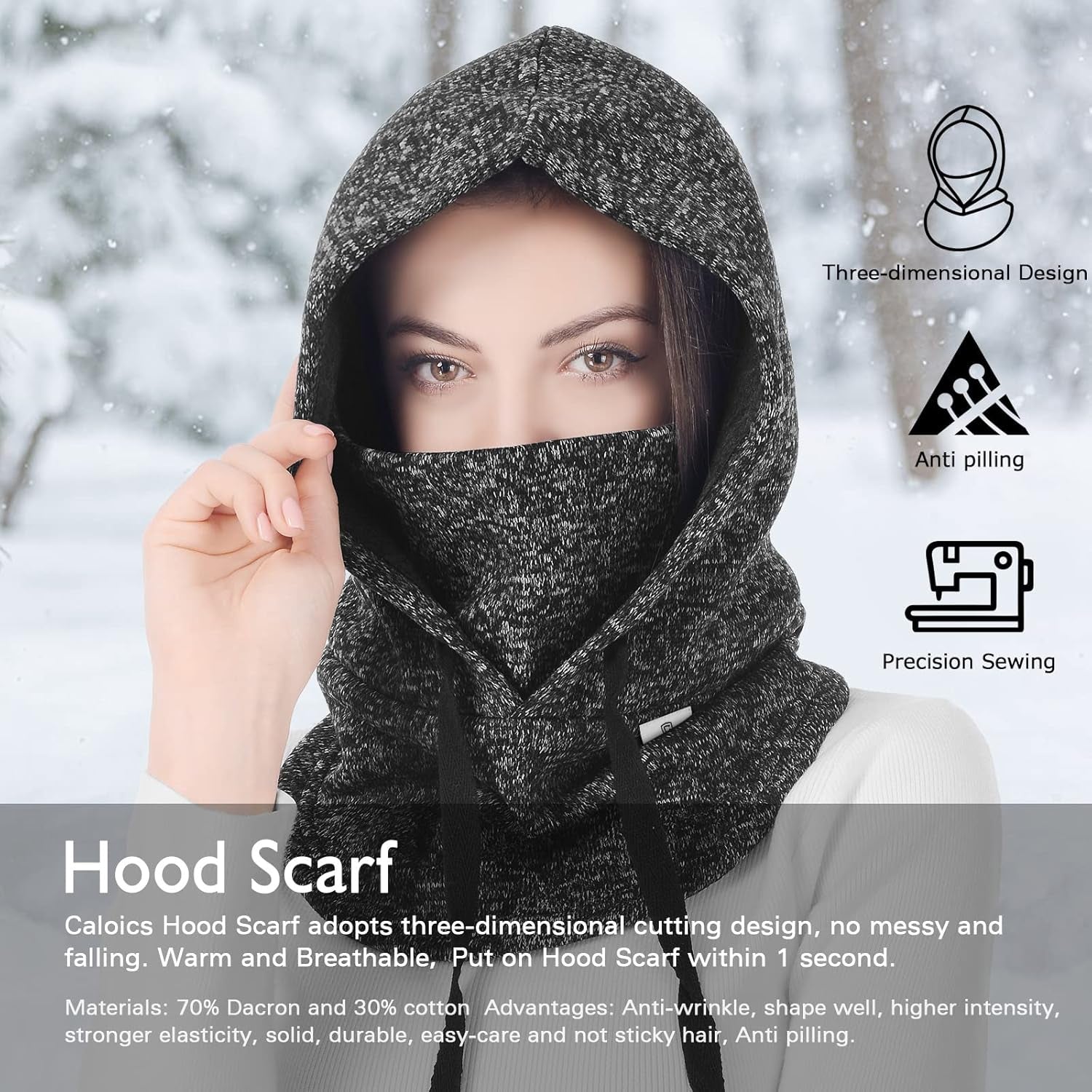 Balaclava Winter Hat Facial Neck Warmer Mask, Sporty Street Fashion Skiing