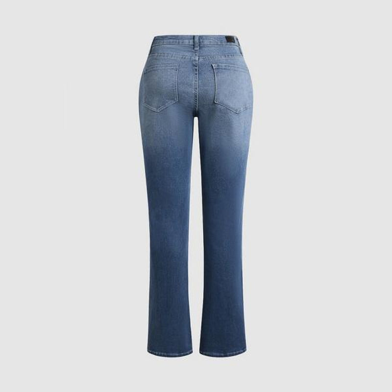 Zip Fly Mid Waist Bootcut Jeans