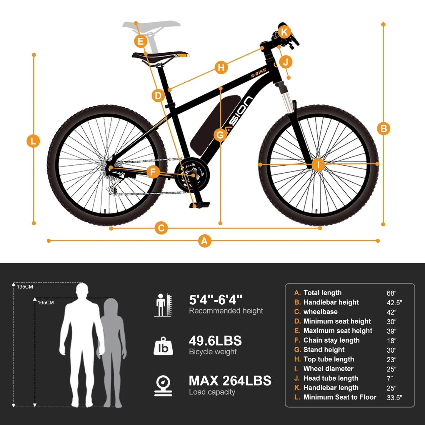 Electric Mountain Bike for Adults, 26" Tires, 350W Brushless Motor, 40 Miles Commuting Range, Front Fork Suspension, Shimano 7 Speed, EB5 Khaki