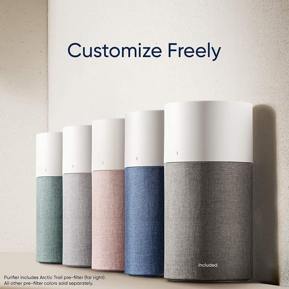 Bedroom Air Purifier, Air Cleaner Dust Pet Dander Smoke Mold Pollen Bacteria Virus Allergen, Odor Removal, for Home Office Kitchen, Washable Pre Filter, Hepasilent, Medium Room, Blue 311 Auto