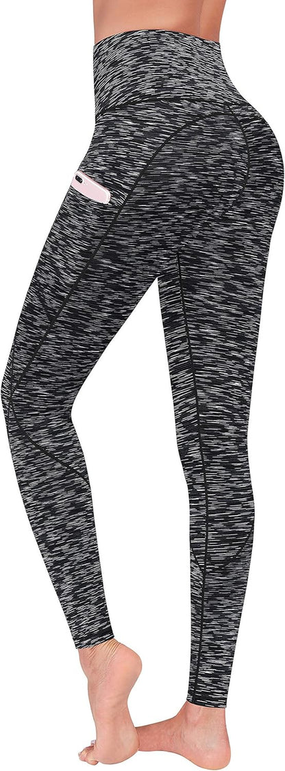 High Waist Yoga Pants, Yoga Pants with Pockets for Women Tummy Control 4 Ways Stretch Leggings