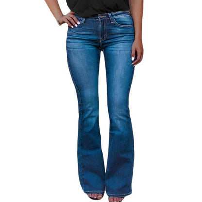 Zip Fly Mid Waist Bootcut Jeans