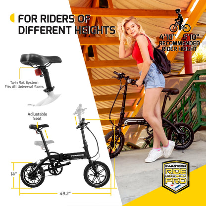 Swagcycle EB5 Pro plus Lightweight Aluminum Folding Electric Bike with Pedals