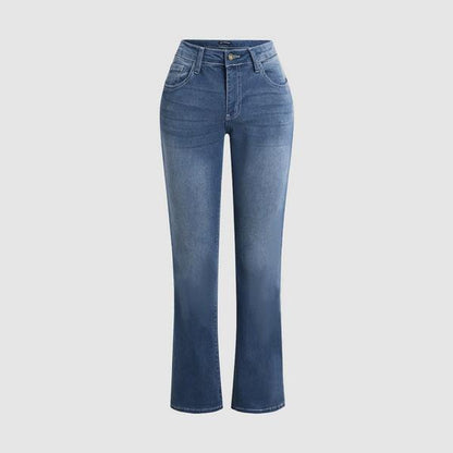 Zip Fly Mid Waist Bootcut Jeans